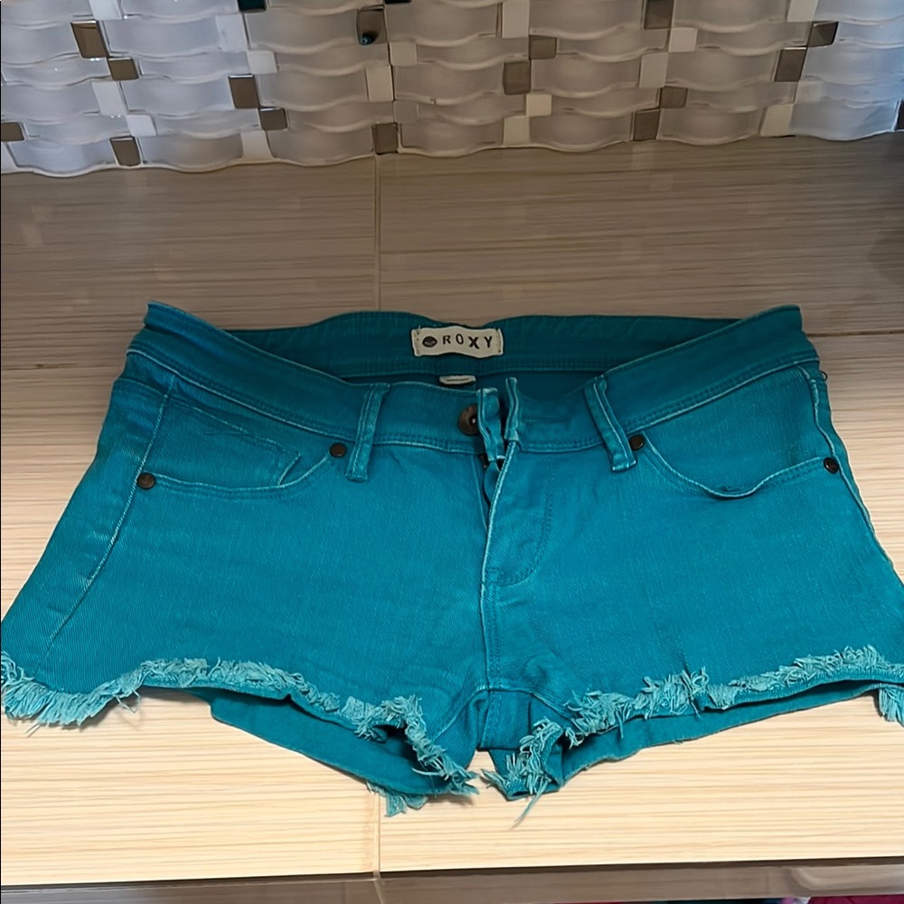 Roxy Women's Teal Denim Shorts